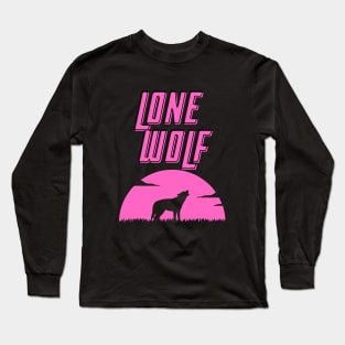 Lone Wolf Pink Long Sleeve T-Shirt